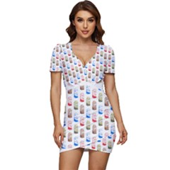 Milk T- Shirt Flavoured Milk Pattern T- Shirt Low Cut Cap Sleeve Mini Dress by maxcute