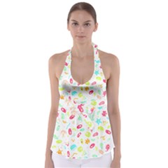 Mircobes T- Shirt Microbial Pattern T- Shirt Babydoll Tankini Top by maxcute