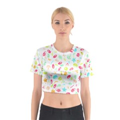 Mircobes T- Shirt Microbial Pattern T- Shirt Cotton Crop Top by maxcute