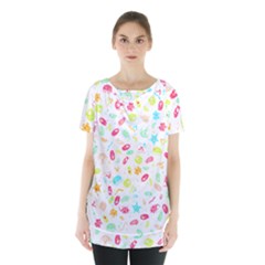 Mircobes T- Shirt Microbial Pattern T- Shirt Skirt Hem Sports Top by maxcute