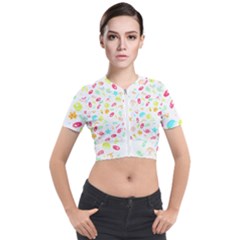 Mircobes T- Shirt Microbial Pattern T- Shirt Short Sleeve Cropped Jacket by maxcute