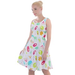 Mircobes T- Shirt Microbial Pattern T- Shirt Knee Length Skater Dress by maxcute