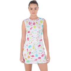 Mircobes T- Shirt Microbial Pattern T- Shirt Lace Up Front Bodycon Dress by maxcute