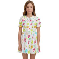 Mircobes T- Shirt Microbial Pattern T- Shirt Kids  Sweet Collar Dress by maxcute