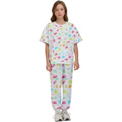 Mircobes T- Shirt Microbial Pattern T- Shirt Kids  Tee And Pants Sports Set