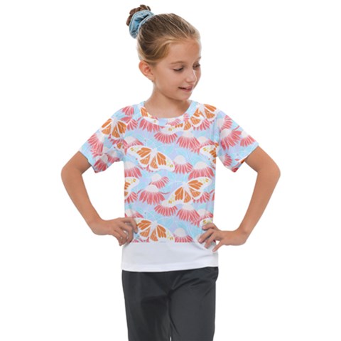 Monarch Butterflies T- Shirt Monarch Butterfly On Red Coneflowers T- Shirt Kids  Mesh Piece Tee by maxcute