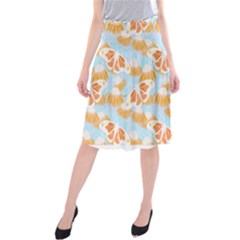 Monarch Butterflies T- Shirt Monarch Butterfly On Yellow Coneflowers T- Shirt Midi Beach Skirt by maxcute