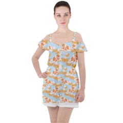 Monarch Butterflies T- Shirt Monarch Butterfly On Yellow Coneflowers T- Shirt Ruffle Cut Out Chiffon Playsuit by maxcute