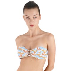 Monarch Butterflies T- Shirt Monarch Butterfly On Yellow Coneflowers T- Shirt Twist Bandeau Bikini Top by maxcute