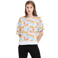 Monarch Butterflies T- Shirt Monarch Butterfly On Yellow Coneflowers T- Shirt One Shoulder Cut Out Tee by maxcute