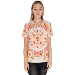 Mosaic T- Shirt Florentine Mosaic T- Shirt Women s V-neck Scrub Top by maxcute