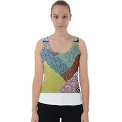 Mountains T- Shirt Patchwork Hills T- Shirt Velvet Tank Top by maxcute