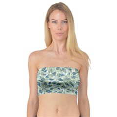 Nature Pattern T- Shirt Minimalist Leaf Line Art Illustration As A Seamless Surface Pattern Design ( Bandeau Top by maxcute