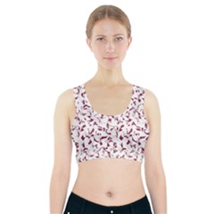 Nature Pattern T- Shirt Minimalist Leaf Line Art Illustration As A Seamless Surface Pattern Design ( Sports Bra With Pocket by maxcute