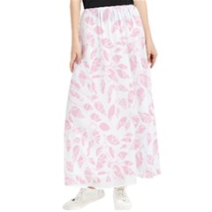 Nature Pattern T- Shirt Minimalist Leaf Line Art Illustration As A Seamless Surface Pattern Design ( Maxi Chiffon Skirt by maxcute