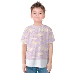 Nature Pattern T- Shirt Minimalist Leaf Line Art Illustration As A Seamless Surface Pattern Design ( Kids  Cotton Tee