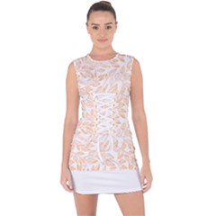 Nature Pattern T- Shirt Minimalist Leaf Line Art Illustration As A Seamless Surface Pattern Design ( Lace Up Front Bodycon Dress by maxcute