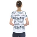 Nature Pattern T- Shirt Minimalist Leaf Line Art Illustration As A Seamless Surface Pattern Design ( Short Sleeve Front Detail Top View2