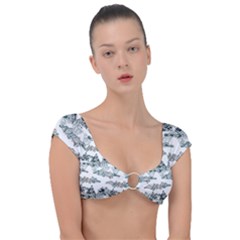 Nature Pattern T- Shirt Minimalist Leaf Line Art Illustration As A Seamless Surface Pattern Design ( Cap Sleeve Ring Bikini Top by maxcute