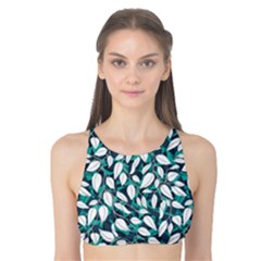 Nature Pattern T- Shirt Minimalist Leaf Line Art Illustration As A Seamless Surface Pattern Design ( Tank Bikini Top by maxcute