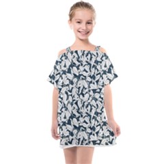 Nature Pattern T- Shirt Minimalist Leaf Line Art Illustration As A Seamless Surface Pattern Design ( Kids  One Piece Chiffon Dress by maxcute