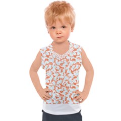 Nature Pattern T- Shirt Minimalist Leaf Line Art Illustration As A Seamless Surface Pattern Design ( Kids  Sport Tank Top