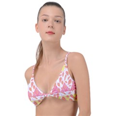 Nature Pattern T- Shirt Minimalist Leaf Line Art Illustration As A Seamless Surface Pattern Design T Knot Up Bikini Top