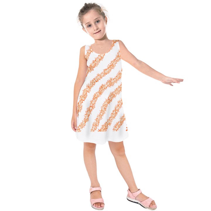 Orange Sparkle Glitter Art Lines T- Shirt Orange Sparkle Glitter Lines Art T- Shirt Kids  Sleeveless Dress