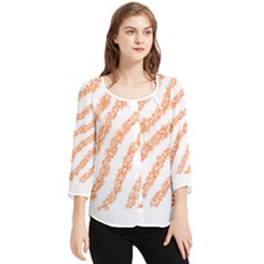 Orange Sparkle Glitter Art Lines T- Shirt Orange Sparkle Glitter Lines Art T- Shirt Chiffon Quarter Sleeve Blouse by maxcute