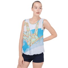 Origami Crane T- Shirt Origami Crane T- Shirt Bubble Hem Chiffon Tank Top by maxcute