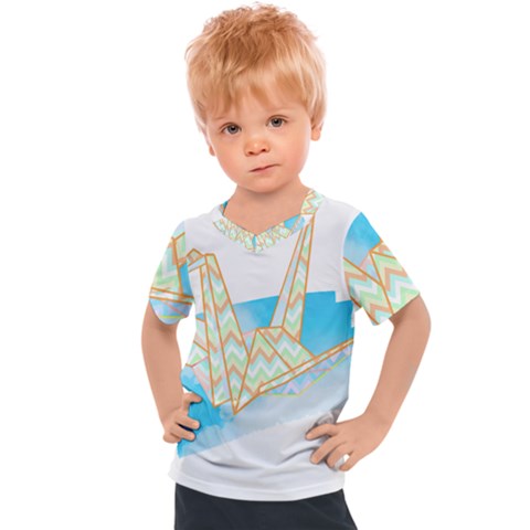 Origami Crane T- Shirt Origami Crane T- Shirt Kids  Sports Tee by maxcute