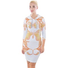 Ornate T- Shirt Butterfly Zentangles T- Shirt Quarter Sleeve Hood Bodycon Dress by maxcute