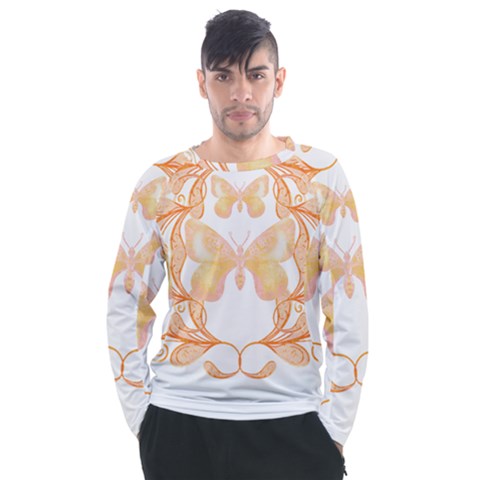 Ornate T- Shirt Butterfly Zentangles T- Shirt Men s Long Sleeve Raglan Tee by maxcute