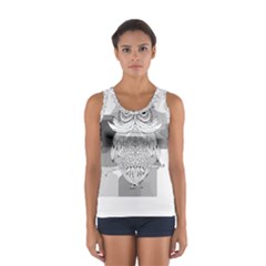 Owl Illustration T- Shirtowl T- Shirt (1) Sport Tank Top  by maxcute