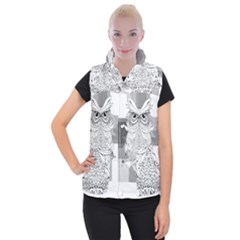 Owl Illustration T- Shirtowl T- Shirt (1) Women s Button Up Vest by maxcute