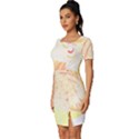 Owl Illustration T- Shirtowl T- Shirt (2) Fitted Knot Split End Bodycon Dress View2