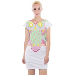 Owl T- Shirt Spring Owl T- Shirt Cap Sleeve Bodycon Dress by maxcute