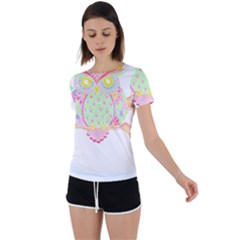 Owl T- Shirt Spring Owl T- Shirt Back Circle Cutout Sports Tee by maxcute