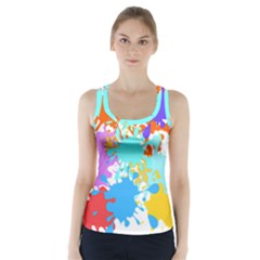 Paint Splatter T- Shirt Abstract Paint Splash T- Shirt Racer Back Sports Top