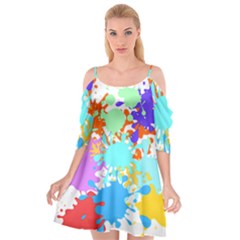 Paint Splatter T- Shirt Abstract Paint Splash T- Shirt Cutout Spaghetti Strap Chiffon Dress by maxcute