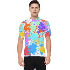 Paint Splatter T- Shirt Abstract Paint Splash T- Shirt Men s Short Sleeve Rash Guard by maxcute