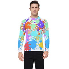 Paint Splatter T- Shirt Abstract Paint Splash T- Shirt Men s Long Sleeve Rash Guard by maxcute