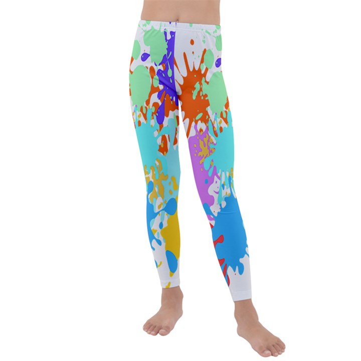 Paint Splatter T- Shirt Abstract Paint Splash T- Shirt Kids  Lightweight Velour Leggings