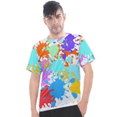 Paint Splatter T- Shirt Abstract Paint Splash T- Shirt Men s Sport Top by maxcute