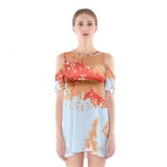 Painting T- Shirt Painting T- Shirt Shoulder Cutout One Piece Dress