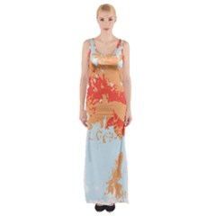 Painting T- Shirt Painting T- Shirt Thigh Split Maxi Dress by maxcute