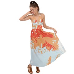 Painting T- Shirt Painting T- Shirt Backless Maxi Beach Dress by maxcute