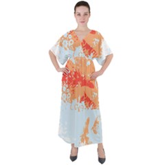 Painting T- Shirt Painting T- Shirt V-neck Boho Style Maxi Dress by maxcute