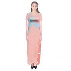 Painting T- Shirt Painting Short Sleeve Maxi Dress by maxcute