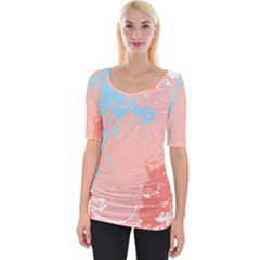 Painting T- Shirt Painting Wide Neckline Tee